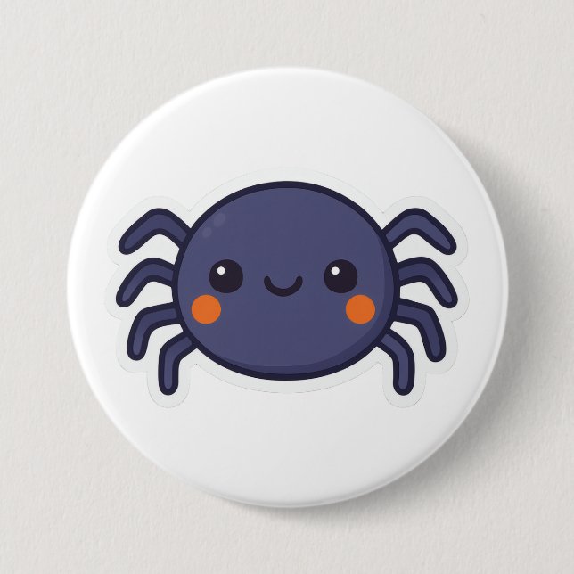 Cute Kawaii Spider Button (Front)