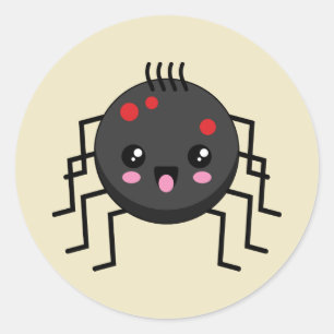 Cute Kawaii Spider Classic Round Sticker
