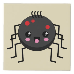 Cute Kawaii Spider Faux Canvas Print