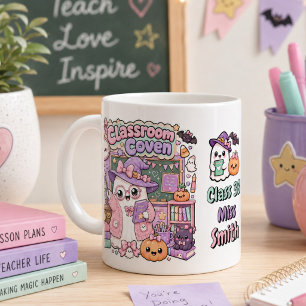 Cute Kawaii Spooky Teacher Ghost Halloween Giant Coffee Mug