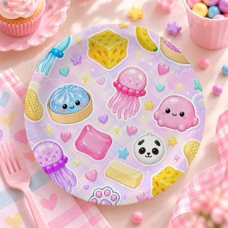 Cute Kawaii Squishies Girl Birthday Party Paper Plates