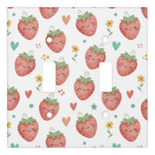 Cute Kawaii Strawberries Light Switch Cover