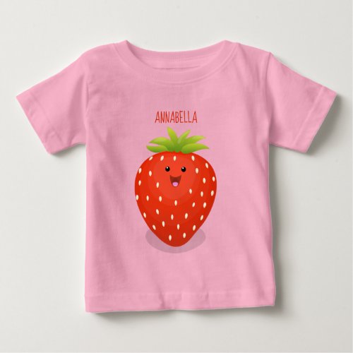 Cute kawaii strawberry cartoon illustration baby T_Shirt