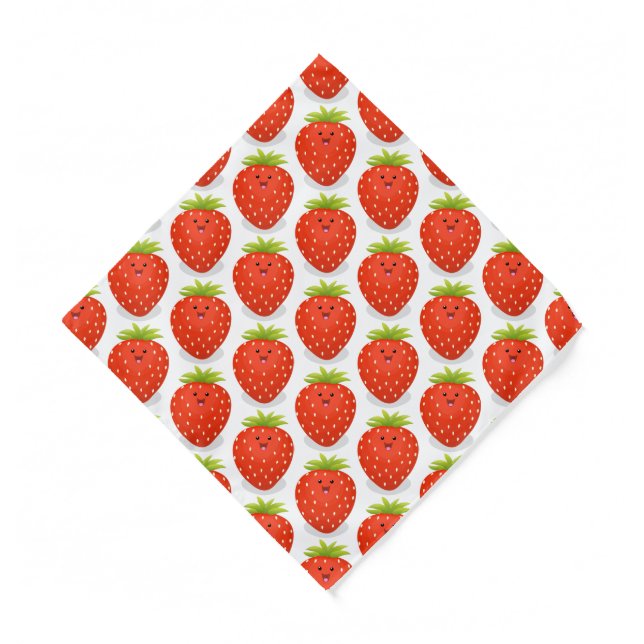 Cute kawaii strawberry cartoon illustration  bandana (Front)