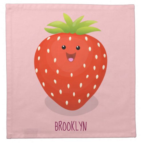 Cute kawaii strawberry cartoon illustration cloth napkin