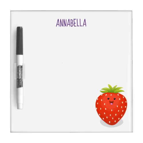 Cute kawaii strawberry cartoon illustration dry erase board