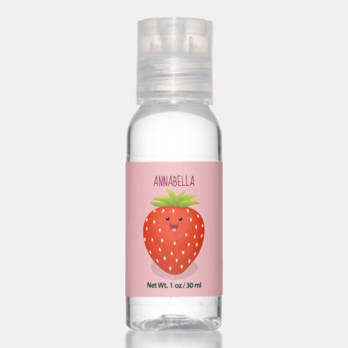 Cute kawaii strawberry cartoon illustration hand sanitizer