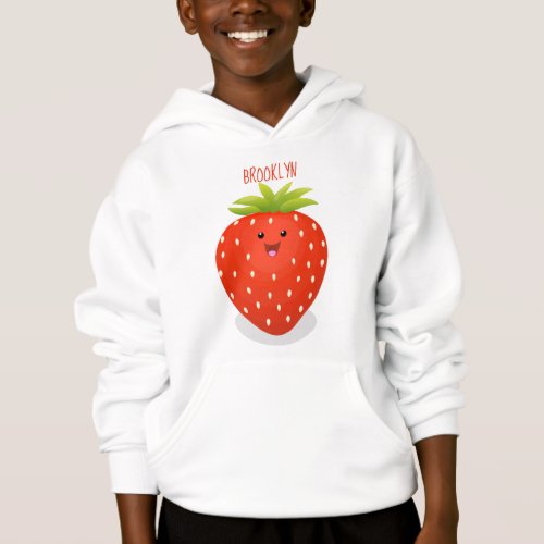 Cute kawaii strawberry cartoon illustration hoodie