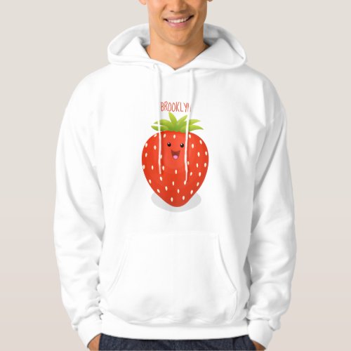 Cute kawaii strawberry cartoon illustration hoodie