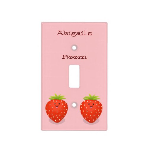 Cute kawaii strawberry cartoon illustration  light switch cover