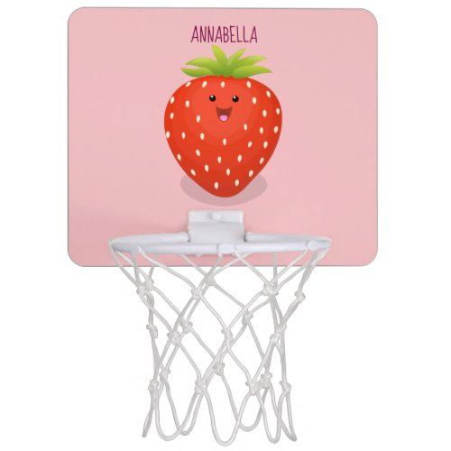Cute kawaii strawberry cartoon illustration mini basketball hoop