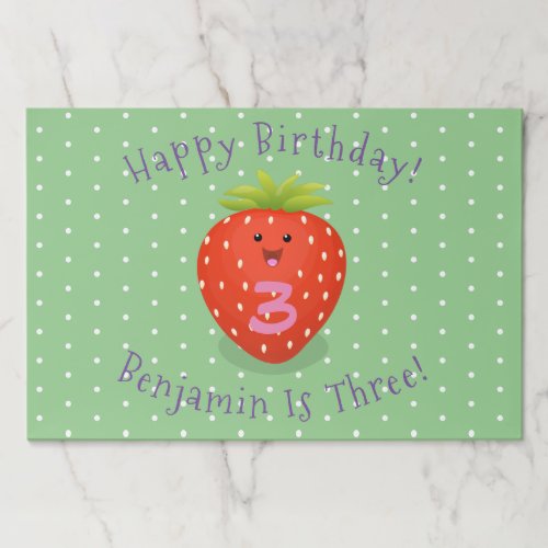 Cute kawaii strawberry cartoon illustration paper pad