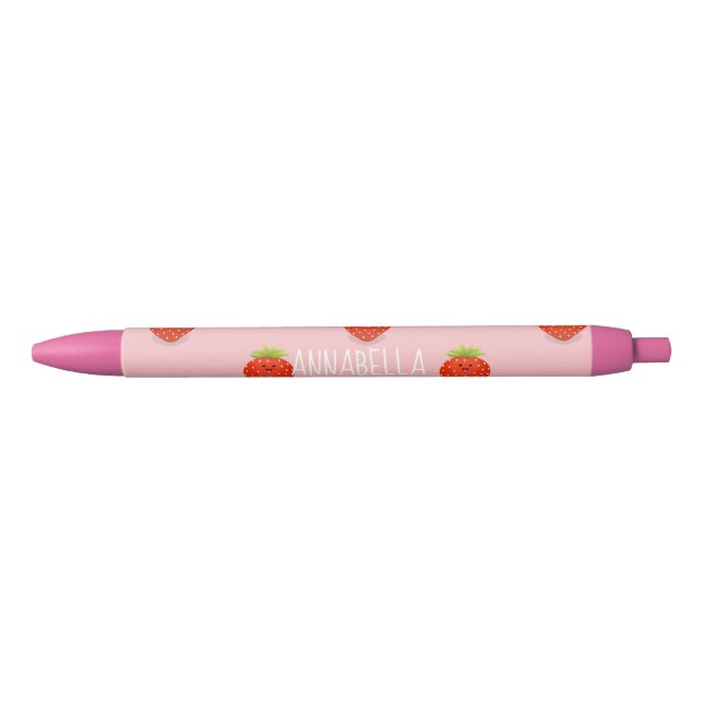 Cute kawaii strawberry cartoon illustration pen (Front)