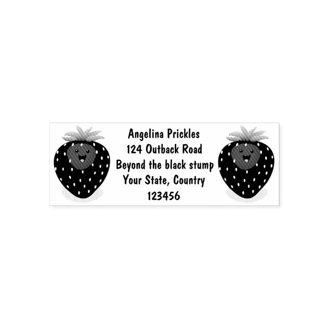 Cute kawaii strawberry cartoon illustration  self-inking stamp (Design)