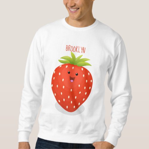 Cute kawaii strawberry cartoon illustration sweatshirt
