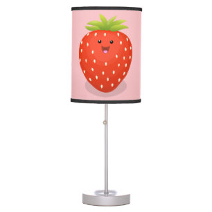 Cute kawaii strawberry cartoon illustration table lamp