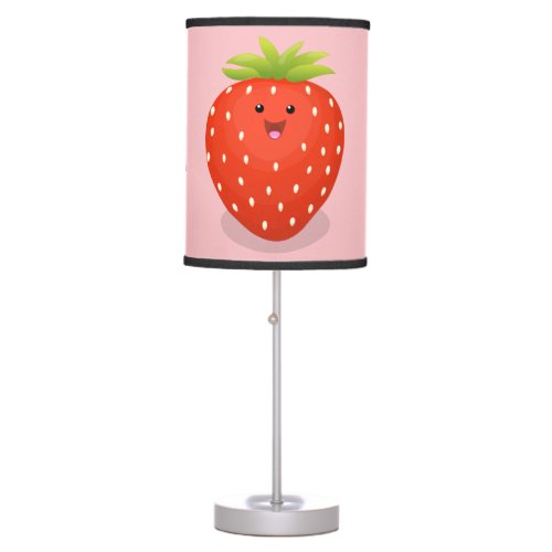 Cute kawaii strawberry cartoon illustration table lamp