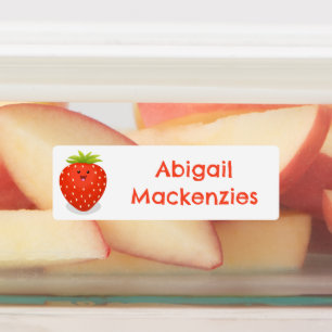 Cute kawaii strawberry cartoon personalized labels