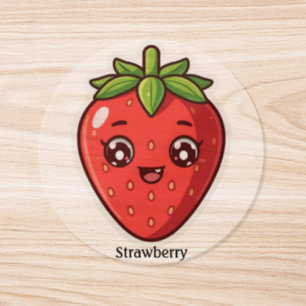 Cute Kawaii Strawberry Cartoon Sticker