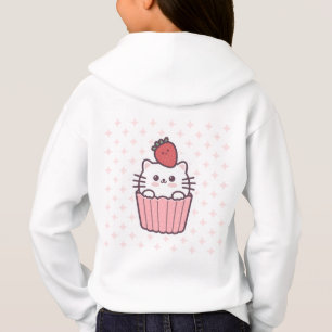 Cute Kawaii Strawberry Cat Cupcake Cartoon Hoodie