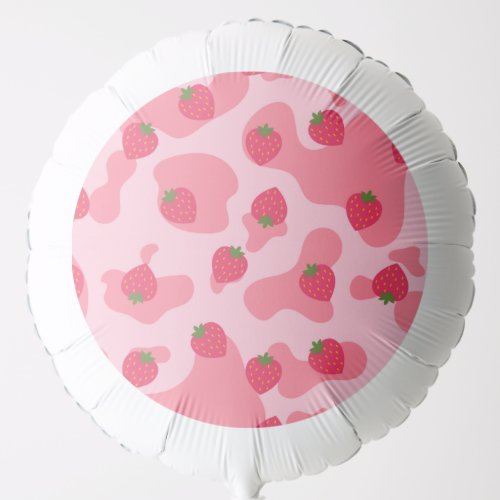 Cute Kawaii Strawberry Cow Pattern Balloon