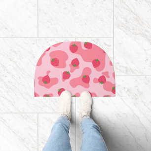 Cute Kawaii Strawberry Cow Pattern Doormat
