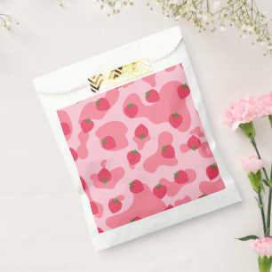 Cute Kawaii Strawberry Cow Pattern Favor Bag