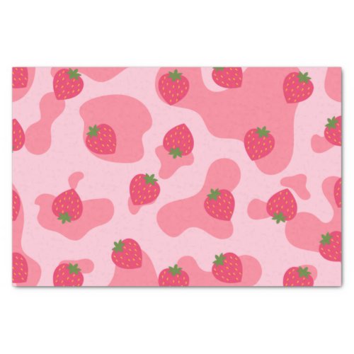 Cute Kawaii Strawberry Cow Pattern Tissue Paper