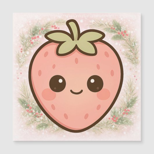 Cute Kawaii Strawberry Magnet (Front)