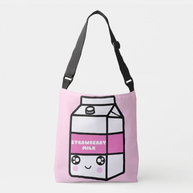 Cute Kawaii Strawberry Milk Pink Women's Crossbody Bag (Front)
