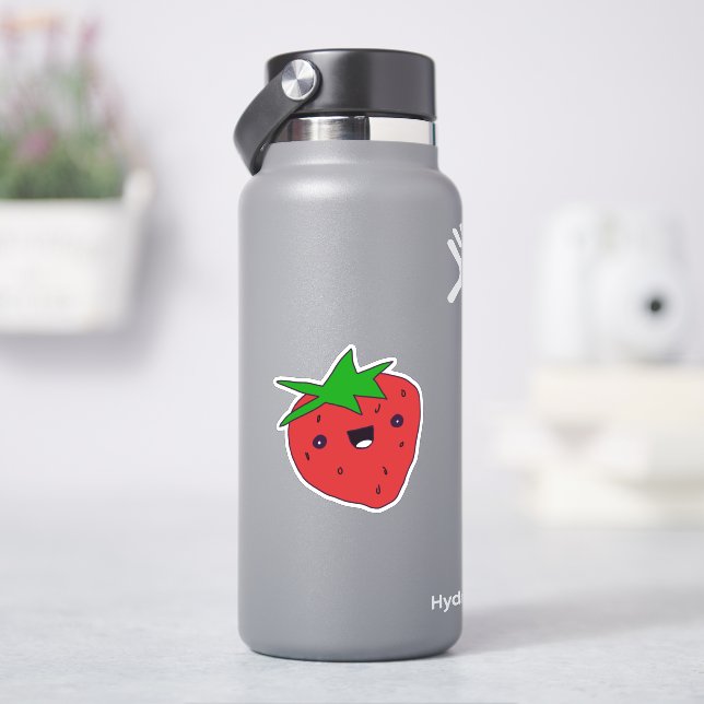 Cute Kawaii Strawberry  Sticker (HydroFlask)