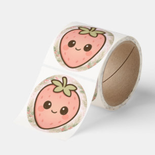 Cute Kawaii Strawberry Sticker Roll