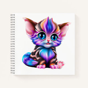 Cute Kawaii Striped Baby Kitten   Notebook