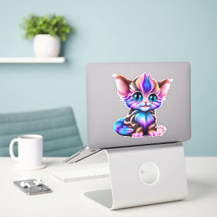 Cute Kawaii Striped Baby Kitten Sticker