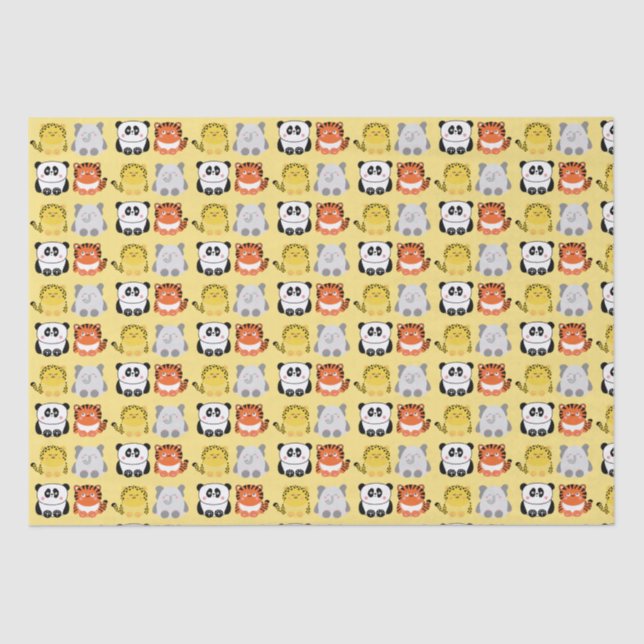 Cute kawaii-style animals tissue paper (Front)