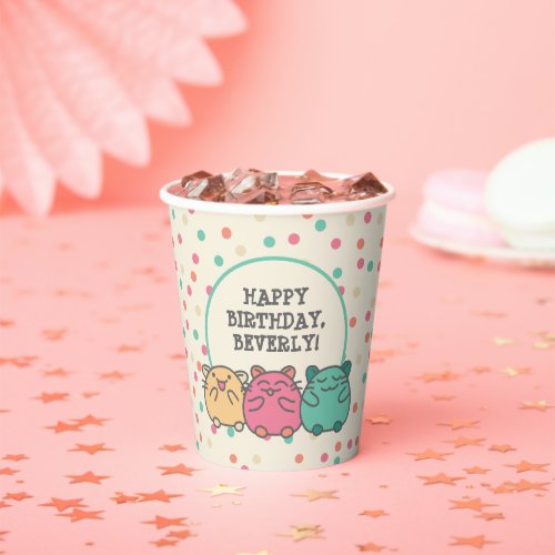 Cute Kawaii Style Cartoon Hamsters Personalized Paper Cups