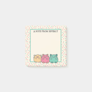 Cute Kawaii Style Cartoon Hamsters Personalized Post-it Notes