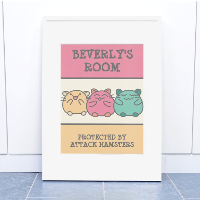 Cute Kawaii Style Cartoon Hamsters Personalized Poster (Creator Uploaded)