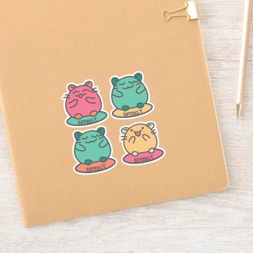 Cute Kawaii Style Cartoon Hamsters Personalized Sticker