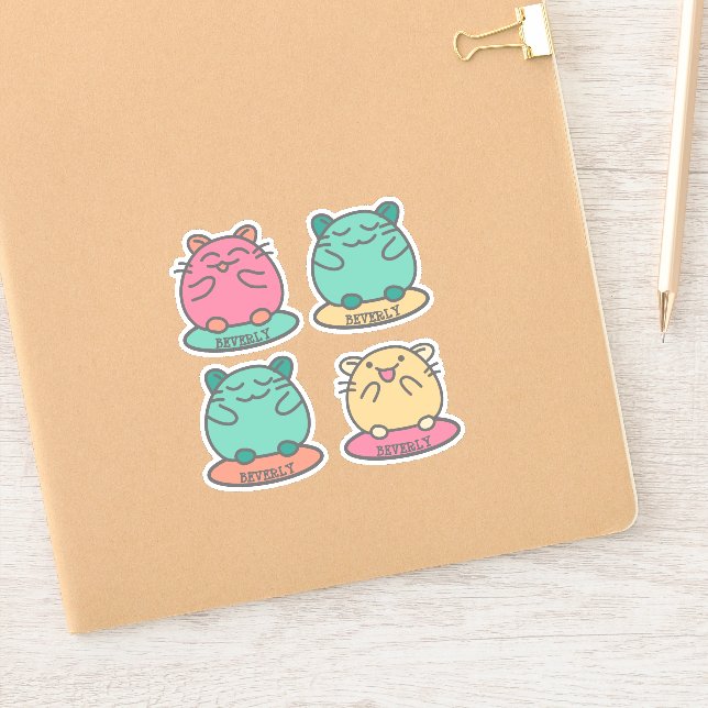 Cute Kawaii Style Cartoon Hamsters Personalized Sticker (Notebook)