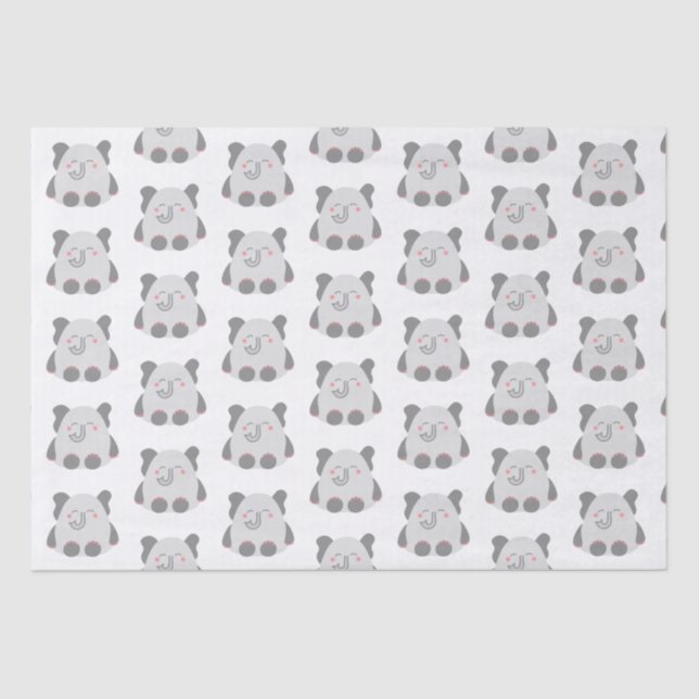 Cute kawaii-style elephant tissue paper (Front)