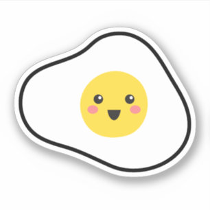 Cute kawaii style fried egg sticker