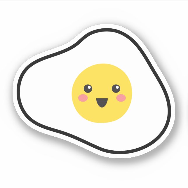 Cute kawaii style fried egg sticker (Front)