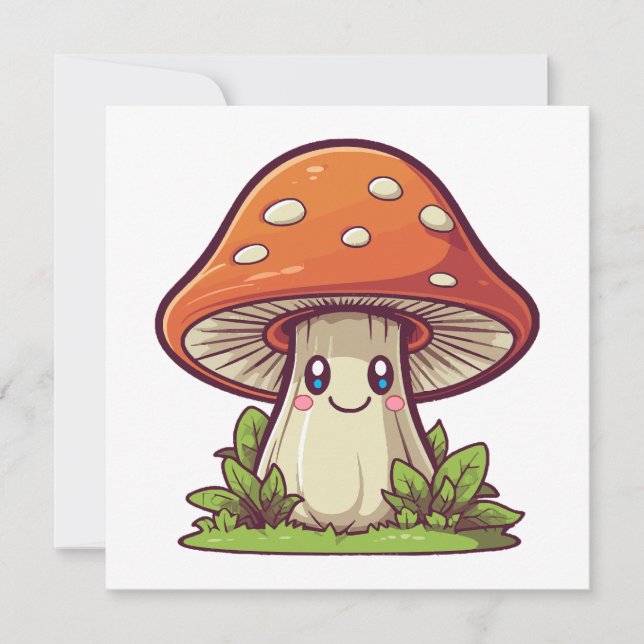 Cute kawaii style, Mushroom foraging (Front)