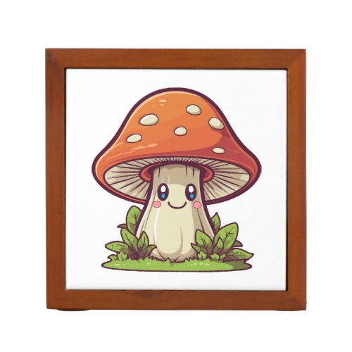 Cute kawaii style Mushroom foraging Desk Organizer
