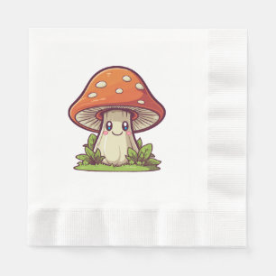 Cute kawaii style, Mushroom foraging Napkins