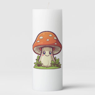 Cute kawaii style, Mushroom foraging Pillar Candle