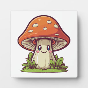 Cute kawaii style, Mushroom foraging Plaque
