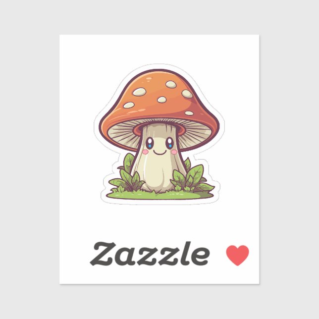 Cute kawaii style, Mushroom foraging Sticker (Sheet)