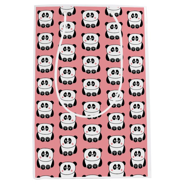 Cute kawaii-style panda gift bag (Front)